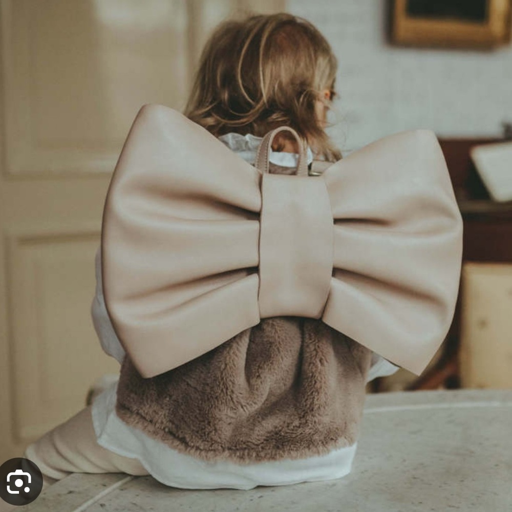 Leather Bow Kids Backpack